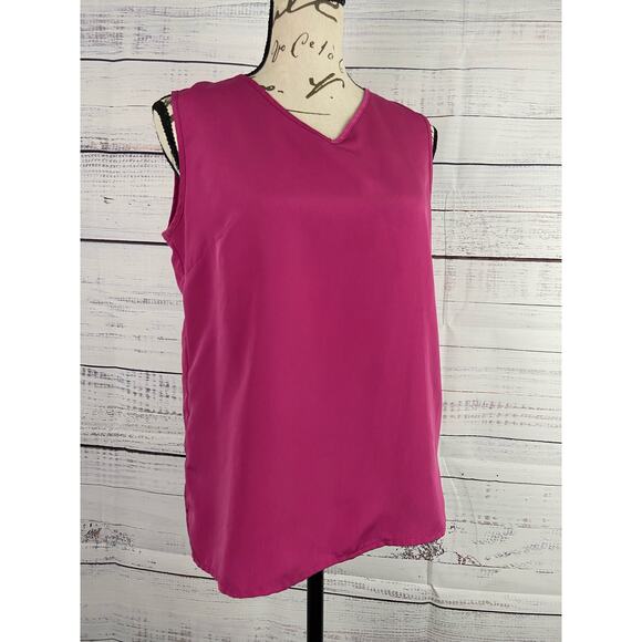 Susan Graver Style Sleeveless Blouse Womens XS V Neck Pink Cami Tank Shell - Picture 2 of 10